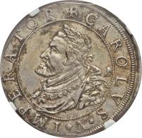 German States coin 1/2 Taler - Karl V (1642 - 1645) obverse obverse of 1/2 Taler - Karl V (1642 - 1645) coin with KM# 28 from German States. Inscription: +CAROLVS. V. IMPERATOR.