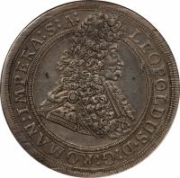 obverse of 1 Thaler - Leopold I - Prague mint (1695) coin with KM# 611 from Austria.