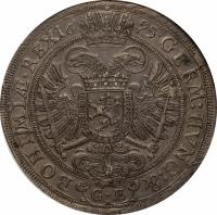 reverse of 1 Thaler - Leopold I - Prague mint (1695) coin with KM# 611 from Austria.