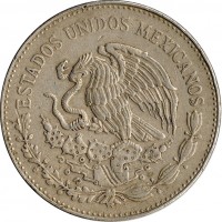 Mexico coin 20 Pesos (1980 - 1984) obverse obverse of 20 Pesos (1980 - 1984) coin with KM# 486 from Mexico. Inscription: ESTADOS UNIDOS MEXICANOS