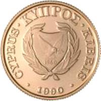 obverse of 20 Pounds - 30th Anniversary of the Cypriot Republic (1990) coin with KM# 65 from Cyprus. Inscription: CYPRUS · KYΠPΟΣ · KIBRIS · 1994 ·