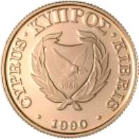 Cyprus coin 20 Pounds - 30th Anniversary of the Cypriot Republic (1990) obverse obverse of 20 Pounds - 30th Anniversary of the Cypriot Republic (1990) coin with KM# 65 from Cyprus. Inscription: CYPRUS · KYΠPΟΣ · KIBRIS · 1994 ·