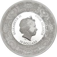 Cook Islands coin 10 Dollars - Elizabeth II - Dutch East India Company (2014) obverse obverse of 10 Dollars - Elizabeth II - Dutch East India Company (2014) coin from Cook Islands. Inscription: ELIZABETH II COOK ISLANDS IRB 10 DOLLARS