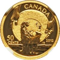 Canada coin 50 Cents - Elizabeth II - 150th Anniversary of the Cariboo Gold Rush (2012) reverse reverse of 50 Cents - Elizabeth II - 150th Anniversary of the Cariboo Gold Rush (2012) coin with KM# 1264 from Canada. Inscription: CANADA 50 CENTS 2012 TB
