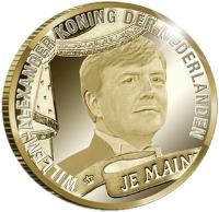 obverse of 20 Euro - Willem-Alexander - Koningsmunt (2013) coin with KM# 341 from Netherlands. Inscription: WILLEM-ALEXANDER KONING DER NEDERLANDEN JE MAIN