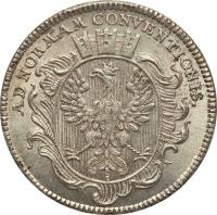German States coin 20 Kreuzer (1781 - 1784) obverse obverse of 20 Kreuzer (1781 - 1784) coin with KM# 266 from German States. Inscription: AD NORMAM CONVENTIONIS.
