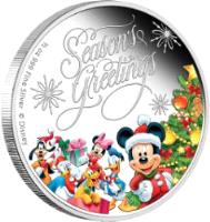 reverse of 1 Dollar - Elizabeth II - Season's Greetings (2014) coin from Niue. Inscription: SEASON'S GREETINGS