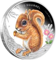 reverse of 50 Cents - Elizabeth II - Forest Babies: Red Squirrel (2013) coin with KM# 214 from Tuvalu. Inscription: RED SQUIRREL