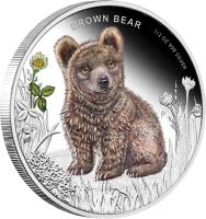 reverse of 50 Cents - Elizabeth II - Forest Babies: Brown Bear (2013) coin with KM# 215 from Tuvalu. Inscription: BROWN BEAR