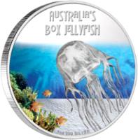 reverse of 1 Dollar - Elizabeth II - Deadly and Dangerous: Box Jellyfish (2011) coin with KM# 165 from Tuvalu. Inscription: AUSTRALIA'S BOX JELLYFISH 1oz 999 SILVER