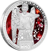 reverse of 1 Dollar - Elizabeth II - Doctor Who Monsters: Weeping Angels (2014) coin from Niue. Inscription: DOCTOR WHO