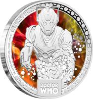 reverse of 1 Dollar - Elizabeth II - Doctor Who Monsters: Cybermen (2014) coin from Niue. Inscription: DOCTOR WHO