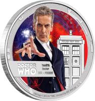 reverse of 1 Dollar - Elizabeth II - Doctor Who: 12th Doctor (2015) coin from Niue.