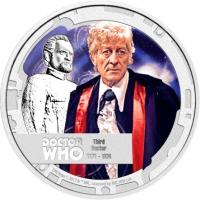 reverse of 1 Dollar - Elizabeth II - Doctor Who: 3rd Doctor (2013) coin with KM# 1096 from Niue.