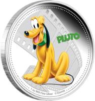 Niue coin 2 Dollars - Elizabeth II - Disney Characters: Pluto (2014) reverse reverse of 2 Dollars - Elizabeth II - Disney Characters: Pluto (2014) coin from Niue. Inscription: PLUTO 1 oz 999 Fine Silver ©Disney