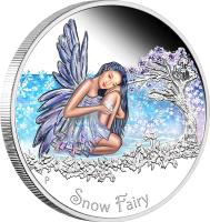 reverse of 50 Cents - Elizabeth II - Snow Fairy (2015) coin from Tuvalu. Inscription: Snow Fairy P