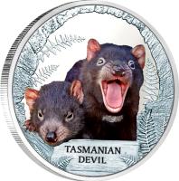 Tuvalu coin 1 Dollar - Elizabeth II - Endangered and Extinct: Tasmanian Devil (2013) reverse reverse of 1 Dollar - Elizabeth II - Endangered and Extinct: Tasmanian Devil (2013) coin from Tuvalu. Inscription: TASMANIAN DEVIL