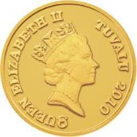 Tuvalu coin 30 Dollars - Elizabeth II - Year of the Tiger: Longevity (2010) obverse obverse of 30 Dollars - Elizabeth II - Year of the Tiger: Longevity (2010) coin from Tuvalu. Inscription: QUEEN ELIZABETH II TUVALU 2010