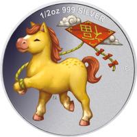 reverse of 50 Cents - Elizabeth II - Year of the Horse: Prosperity (2014) coin from Tuvalu.