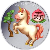 reverse of 50 Cents - Elizabeth II - Year of the Horse: Longevity (2014) coin from Tuvalu.