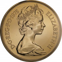 United Kingdom coin 10 New Pence - Elizabeth II - 2'nd Portrait (1968 - 1981) obverse obverse of 10 New Pence - Elizabeth II - 2'nd Portrait (1968 - 1981) coin with KM# 912 from United Kingdom. Inscription: D · G · REG · F · D · 1969 ELIZABETH · II