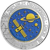Austria coin 25 Euro - Cosmology (2015) obverse obverse of 25 Euro - Cosmology (2015) coin with KM# 3238 from Austria. Inscription: REPUBLIK ÖSTERREICH 2015 · 25 EURO KOSMOLOGIE
