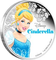 Niue coin 2 Dollars - Elizabeth II - Disney Characters: Cinderella (2015) reverse reverse of 2 Dollars - Elizabeth II - Disney Characters: Cinderella (2015) coin from Niue. Inscription: Disney Cinderella © Disney 1 oz 999 Fine Silver