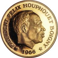 Ivory Coast coin 100 Francs - Félix Houphouët-Boigny (1966) obverse obverse of 100 Francs - Félix Houphouët-Boigny (1966) coin with KM# 5 from Ivory Coast. Inscription: * PRESIDENT FELIX HOUPHOUET BOIGNY * 1966