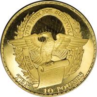 Biafra coin 10 Pounds - 2nd Anniversary of Independence (1969) reverse reverse of 10 Pounds - 2nd Anniversary of Independence (1969) coin with KM# 10 from Biafra. Inscription: THE FIGHT FOR SURVIVAL ** SPES TEN 10 POUNDS