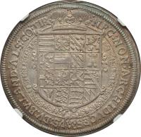 German States coin 1 Taler - Ferdinand II (1621 - 1623) reverse reverse of 1 Taler - Ferdinand II (1621 - 1623) coin with KM# A270 from German States. Inscription: :NEC:NON:ARCHIDVCES:AVS:DV:BV:LAND:ALS:CO:TIR