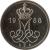 obverse of 10 Øre - Margrethe II (1973 - 1988) coin with KM# 860 from Denmark. Inscription: M 2 R 1981 S ♥ B