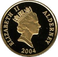Alderney coin 25 Pounds - Elizabeth II - 60th Anniversary of the D-Day (2004) obverse obverse of 25 Pounds - Elizabeth II - 60th Anniversary of the D-Day (2004) coin with KM# 39 from Alderney. Inscription: ELIZABETH II ALDERNEY 2004
