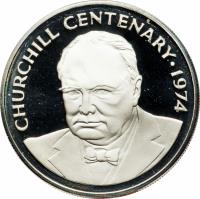 Cayman Islands coin 25 Dollars - Elizabeth II - 100th Anniversary of Winston Churchill (1974) obverse obverse of 25 Dollars - Elizabeth II - 100th Anniversary of Winston Churchill (1974) coin with KM# 10 from Cayman Islands. Inscription: CHURCHILL CENTENARY · 1974