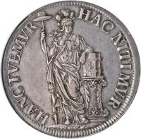 Dutch Republic coin 3 Gulden (1681 - 1694) reverse reverse of 3 Gulden (1681 - 1694) coin with KM# 61 from Dutch Republic. Inscription: AC NITIMVR HANC TVEMVR
