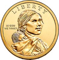 obverse of 1 Dollar - Native American: Mohawk Ironworkers (2015) coin with KM# 603 from United States. Inscription: LIBERTY IN GOD WE TRUST gg