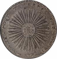 Swiss cantons coin 1 Thaler (1796) reverse reverse of 1 Thaler (1796) coin with KM# 112 from Swiss cantons. Inscription: POST TENEBRAS LUX XII FLORINS 1796. IX SOLS. IHS