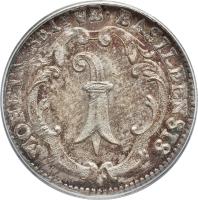 obverse of 1 Batzen (1763 - 1765) coin with KM# 164 from Swiss cantons. Inscription: MONETA REIPVB. BASILENSIS