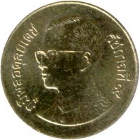 obverse of 25 Satang - Rama IX (1987 - 2008) coin with Y# 187 from Thailand. Inscription: ภูมิพลอดุลยเดช ริย์รัชกาลที่๙