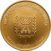reverse of 500 Lirot - 1st Anniversary of Death of David Ben Gurion (1975) coin with KM# 82 from Israel.
