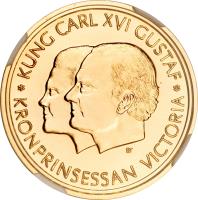 Sweden coin 2000 Kronor - Carl XIV Gustav - Year 2000 (1999) obverse obverse of 2000 Kronor - Carl XIV Gustav - Year 2000 (1999) coin with KM# 899 from Sweden. Inscription: * KUNG CARL XVI GUSTAF * BT KRONPRINSESSAN VICTORIA