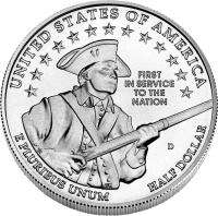 United States coin 1/2 Dollar - United States Army (2011) reverse reverse of 1/2 Dollar - United States Army (2011) coin with KM# 506 from United States. Inscription: UNITED STATES OF AMERICA FIRST IN SERVICE TO THE NATION E PLURIBUS UNUM HALF DOLLAR