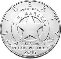 obverse of 1 Dollar - 225th Anniversary of US Marshals Service (2015) coin with KM# 605 from United States. Inscription: LIBERTY 1789 - 2014 IN GOD WE TRUST 2015