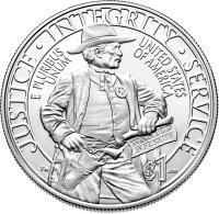 United States coin 1 Dollar - 225th Anniversary of US Marshals Service (2015) reverse reverse of 1 Dollar - 225th Anniversary of US Marshals Service (2015) coin with KM# 605 from United States. Inscription: WANTED IN FT. SMITH JUSTICE INTEGRITY SERVICE E PLURIBUS UNUM UNITED STATES OF AMERICA $1