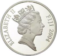 obverse of 2 Dollars - Elizabeth II - World Cup Football 2006 (2004) coin with KM# 108 from Fiji. Inscription: ELIZABETH II FIJI 2004 RDM