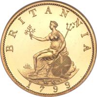 United Kingdom coin 1/2 Penny - George III (1799) reverse reverse of 1/2 Penny - George III (1799) coin with KM# 647a from United Kingdom. Inscription: BRITANNIA 1799