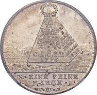 German States coin 1 Taler - Karl Otto (1770) reverse reverse of 1 Taler - Karl Otto (1770) coin with KM# 35 from German States. Inscription: PA / TRI / SA / TORIS / LINEÆ / LAUBA / CENSIS / DICATUM / A / C.A.C.S.L. / 1770 NAT / 1 / MAI / 1469 / DENAT / 14 MAI / 1522