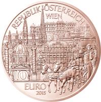 Austria coin 10 Euro - Stephansdom Wien (2015) obverse obverse of 10 Euro - Stephansdom Wien (2015) coin with KM# 3243 from Austria. Inscription: REPUBLIK ÖSTERREICH WIEN 10 EURO 2015