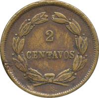 Bolivia coin 2 Centavos (1878) reverse reverse of 2 Centavos (1878) coin with KM# 164.1 from Bolivia. Inscription: 2 CENTAVOS