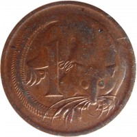 reverse of 1 Cent - Elizabeth II (1966 - 1984) coin with KM# 62 from Australia. Inscription: 1 SD