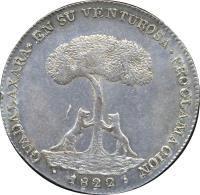 Mexico coin 8 Reales - Agustin I Iturbide - Proclamation in Guadalajara (1822) reverse reverse of 8 Reales - Agustin I Iturbide - Proclamation in Guadalajara (1822) coin from Mexico. Inscription: GUADALAXARA*EN SU VENTUROSA*PROCLAMACION · 1822 ·